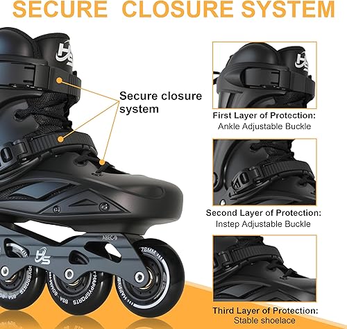 Miniatura 2 de Patines en línea para mujeres y hombres, patines de fitness unisex para adultos con ruedas de poliuretano, patines de rendimiento para principiantes