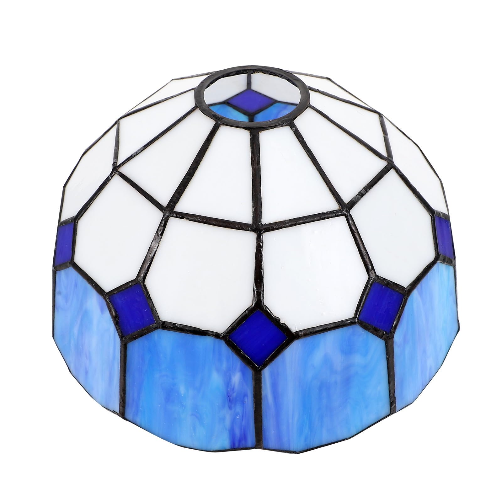 Abat-jour en Verre Bleu pour Lampadaire, Lampe à Bougie Décorative