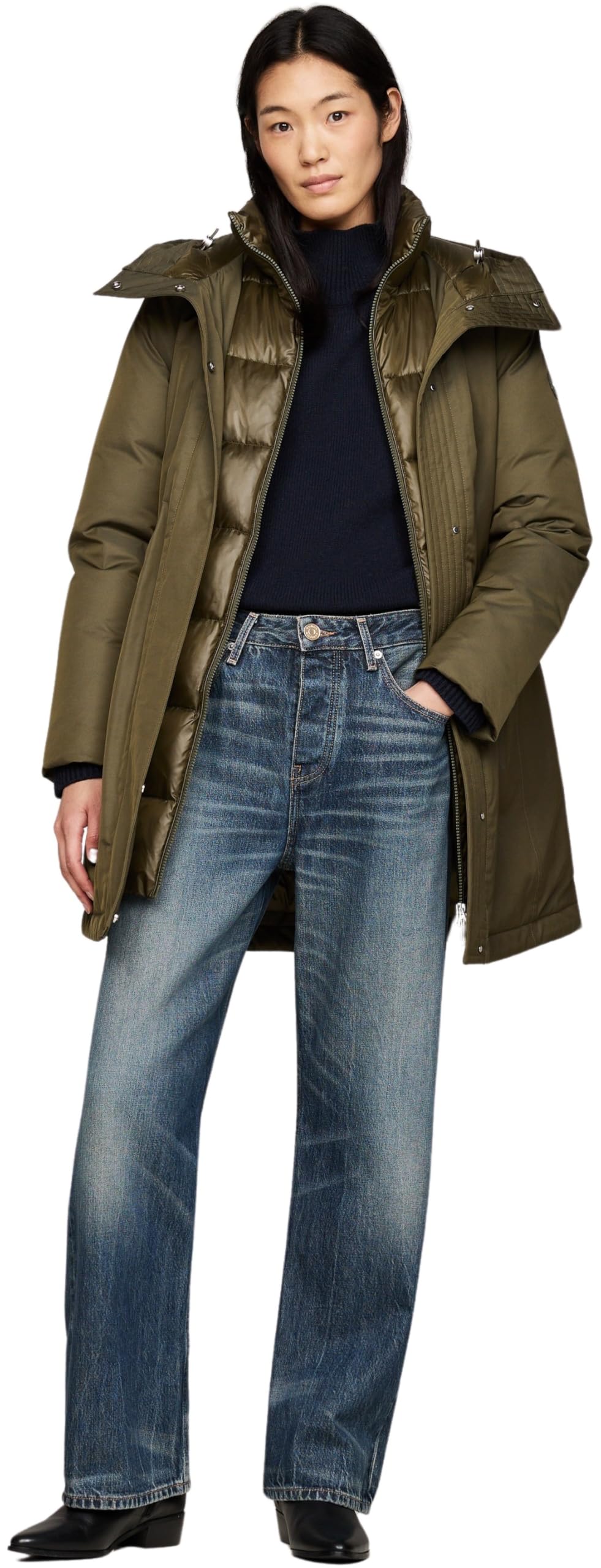 Tommy Hilfiger Parka Mujer Nylon Mix Padded Parka Acolchada