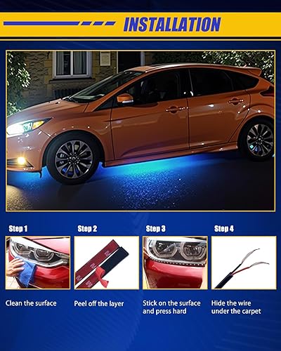 Miniatura 6 de Tira de luz LED para automóvil, luces interiores azules para camiones, 15 SMD, IP67, impermeable, para automóvil, motocicletas, barco, carrito de