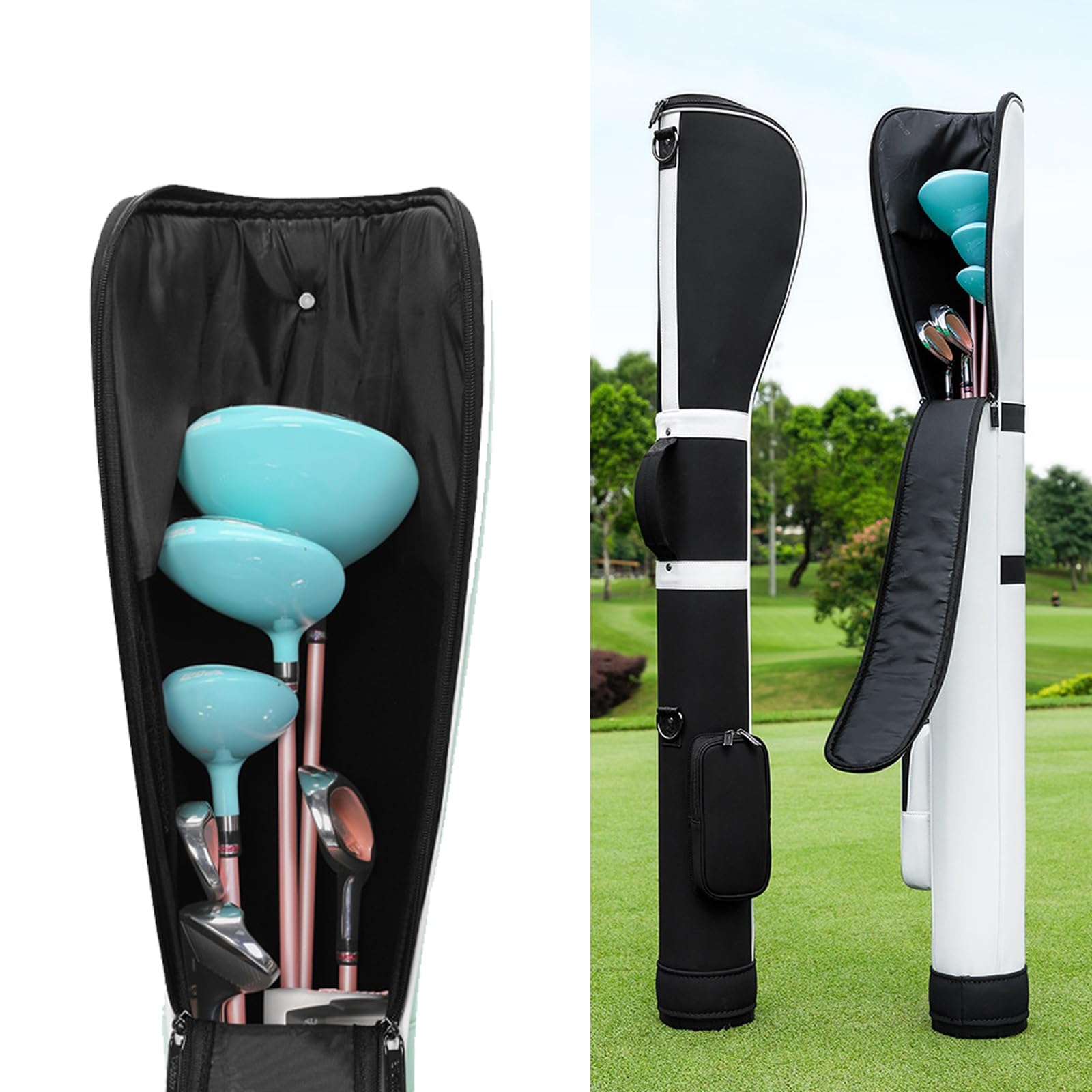 Bolsa For Pistola De Golf, Bolsa De Transporte Ligera E Impermeable Golf, con Bolsillos Accesorios, For Palos con Correa Ajustable