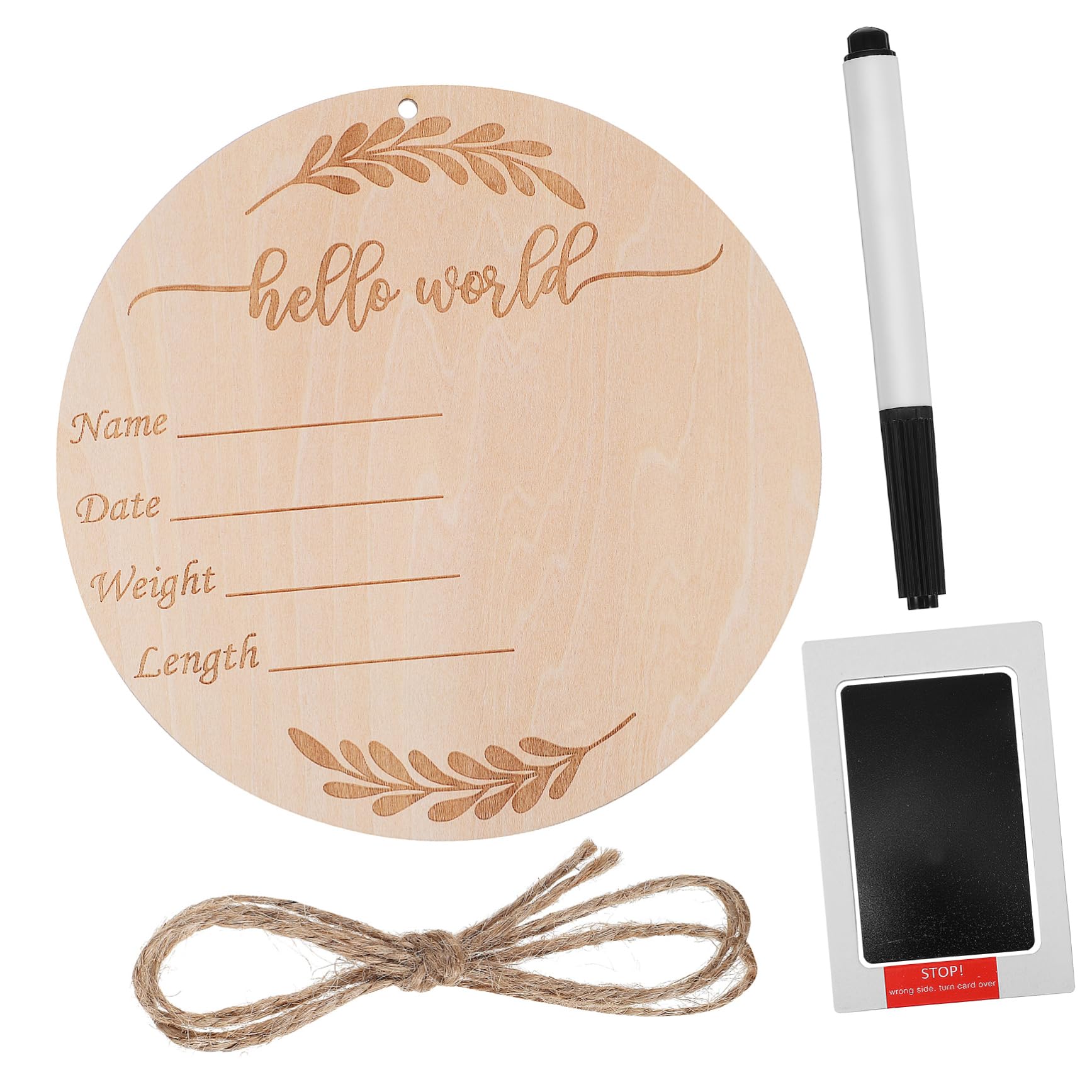 BESTonZON Monthly Baby Milestone Cards 1 Set Birth Announcement Sign for Newborn with Elegant Wooden Name Sign