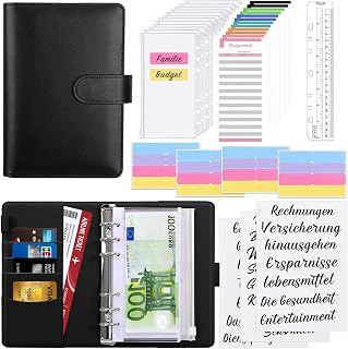 Budget Planner Deutsch, Budgetplaner, Haushaltsbuch A6 Planner Umschlagmethode, Budget Planer Geld Organizer Monatsabrechnung Finanzplaner Sparbuch für Taschengeld Planer, Cash Stuffing Startset