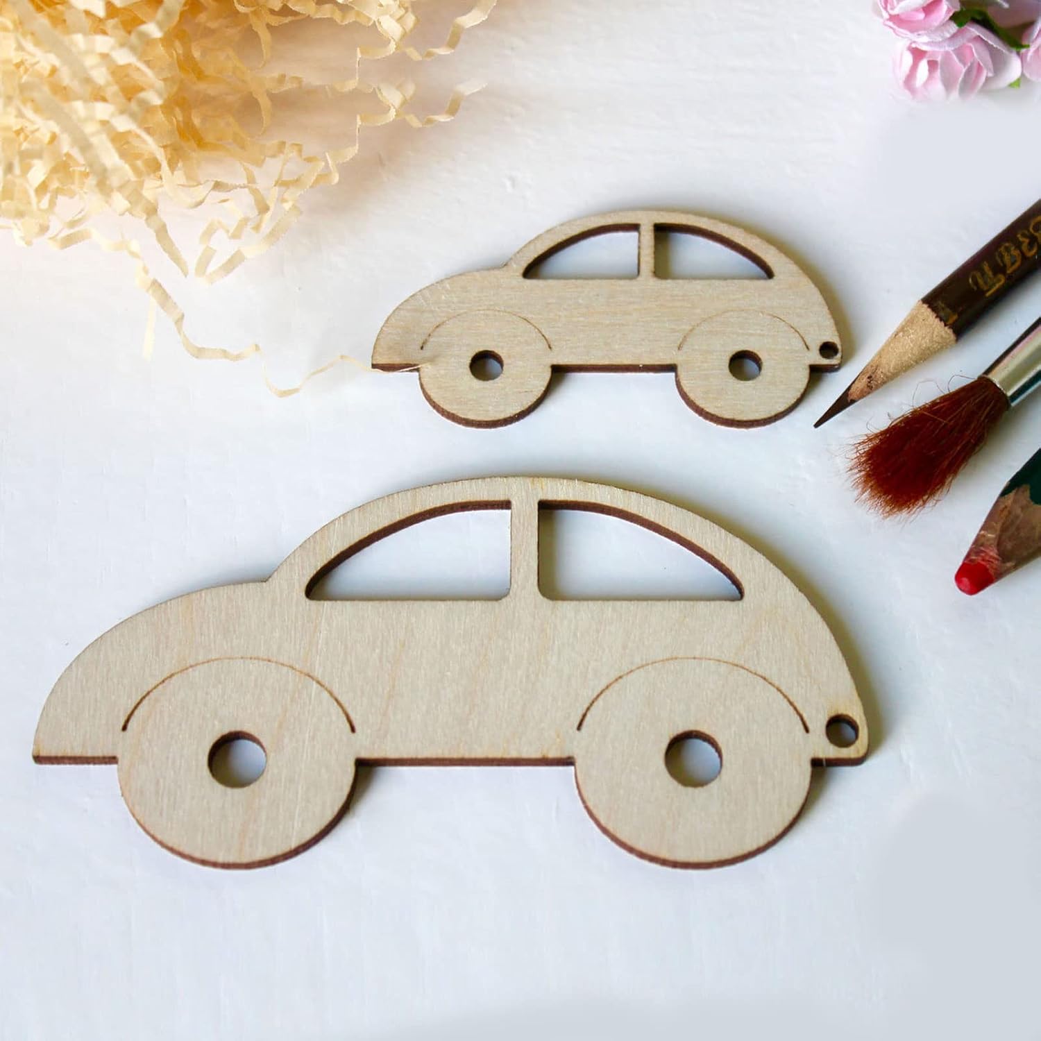 HOIGON 100 PCS Rectangle Unfinished Wood Pieces, 4 x 6 Inch Blank Basswood Wooden Sheets Wooden Cutout for Crafts, DIY, Painting