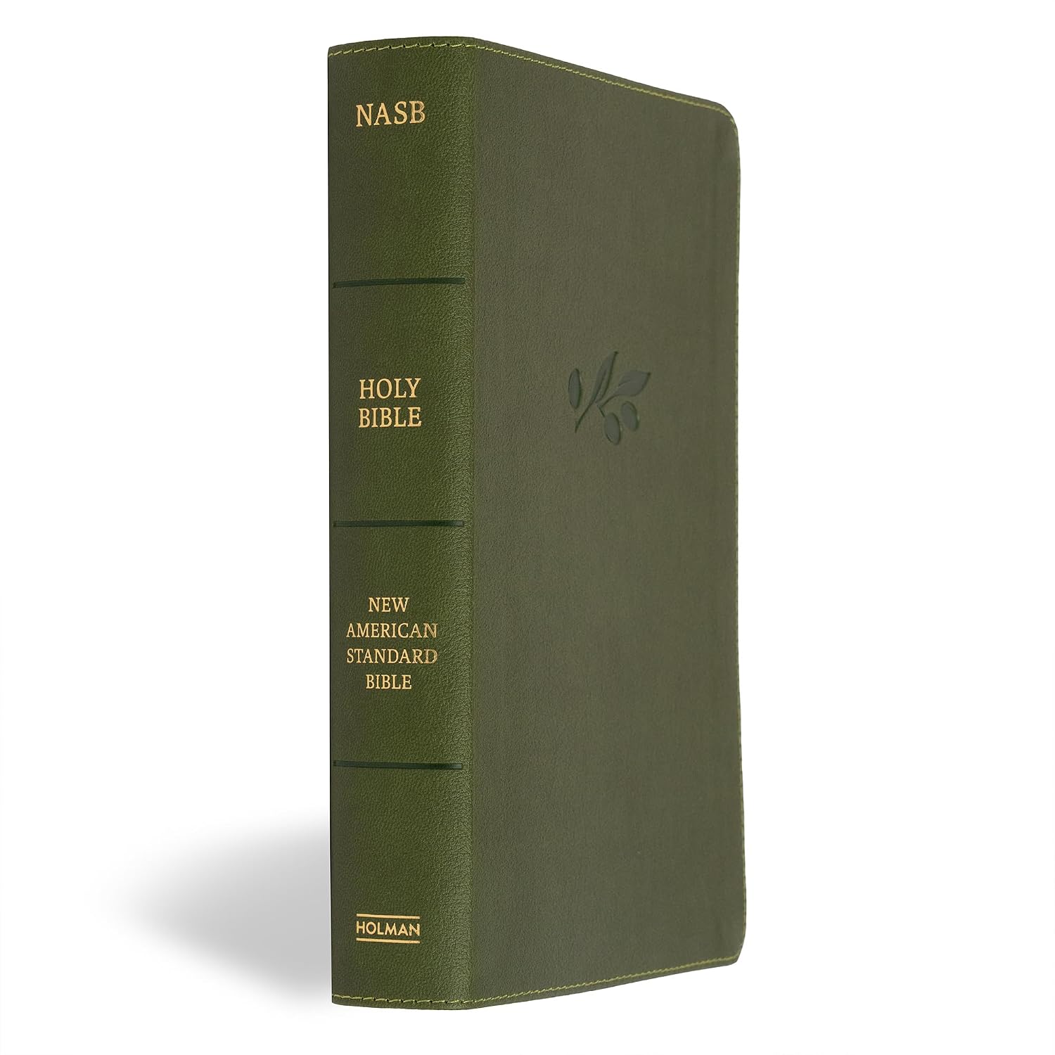 NASB Single-Column Personal Size Bible, Olive LeatherTouch, Black Letter, Presentation Page, Full-Color Maps, Easy-to-Read Bible Serif Type