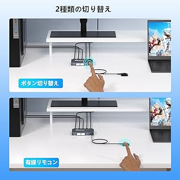 Amazon.co.jp: USB3.0 切替器 KVMスイッチ HDMI 2入力1出力