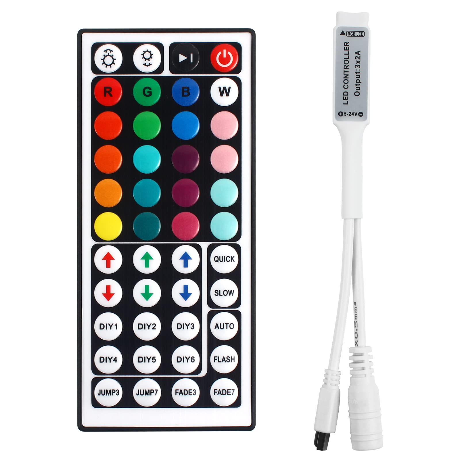 VIPMOON 44 Key RGB IR Remote Controller Wireless, LED Lights Remote ...