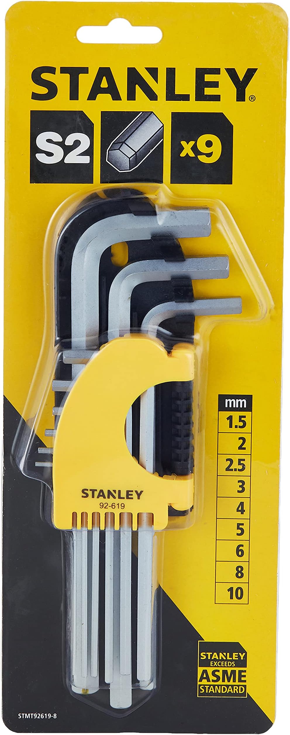 Stanley 10 Pieces Hex Key Ring Set - Stmt92619-8