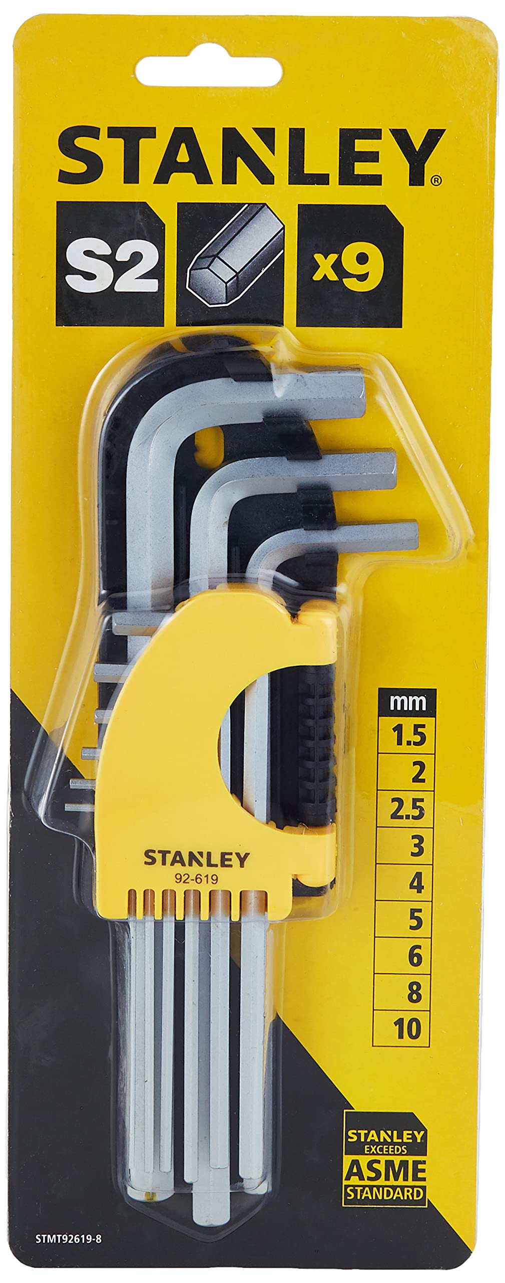 Stanley 10 Pieces Hex Key Ring Set - Stmt92619-8