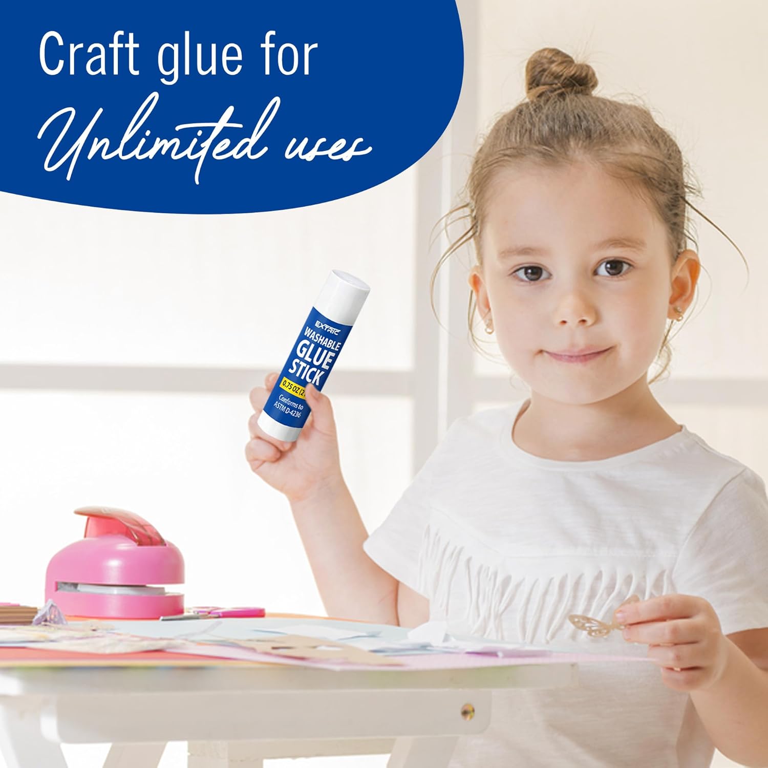 Glue Sticks Bulk Classroom, White Glue Sticks for Kids 60 Count, 0.75 Ounce, Washable All Purpose, for Kids, School and Home