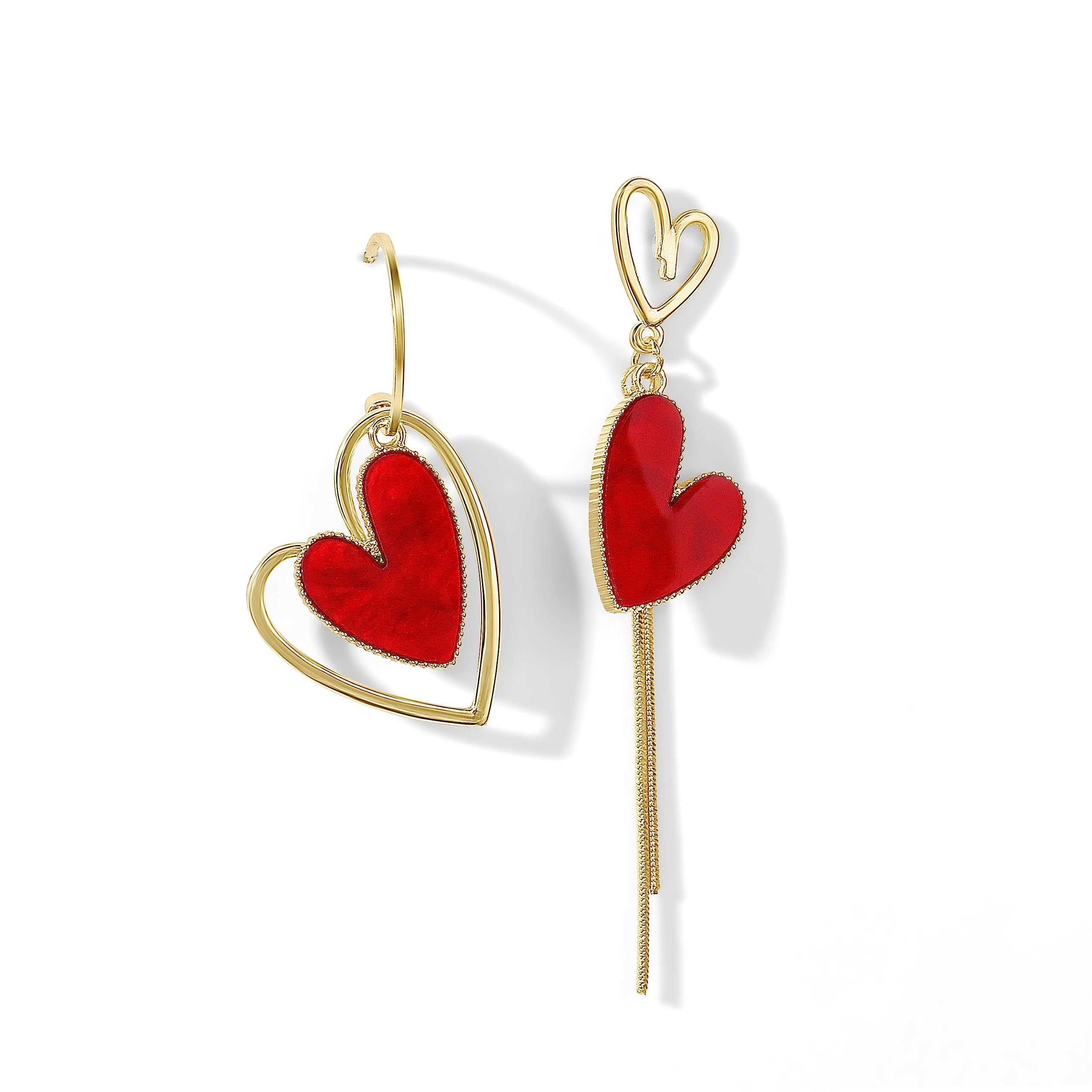 DUOWEI Orecchini pendenti in acrilico a forma di cuore con torre Eiffel, cucchiaio, tazza di caffè, latte, gioielli per donne, adolescenti, ragazze, regalo alla moda per feste, Acrilico Metallo