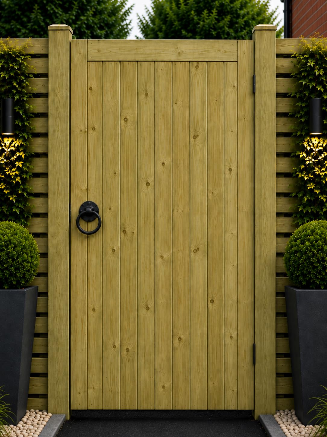 T&G Wooden Garden Gate 180 cm High Pressure Treated Timber, 99 cm wide