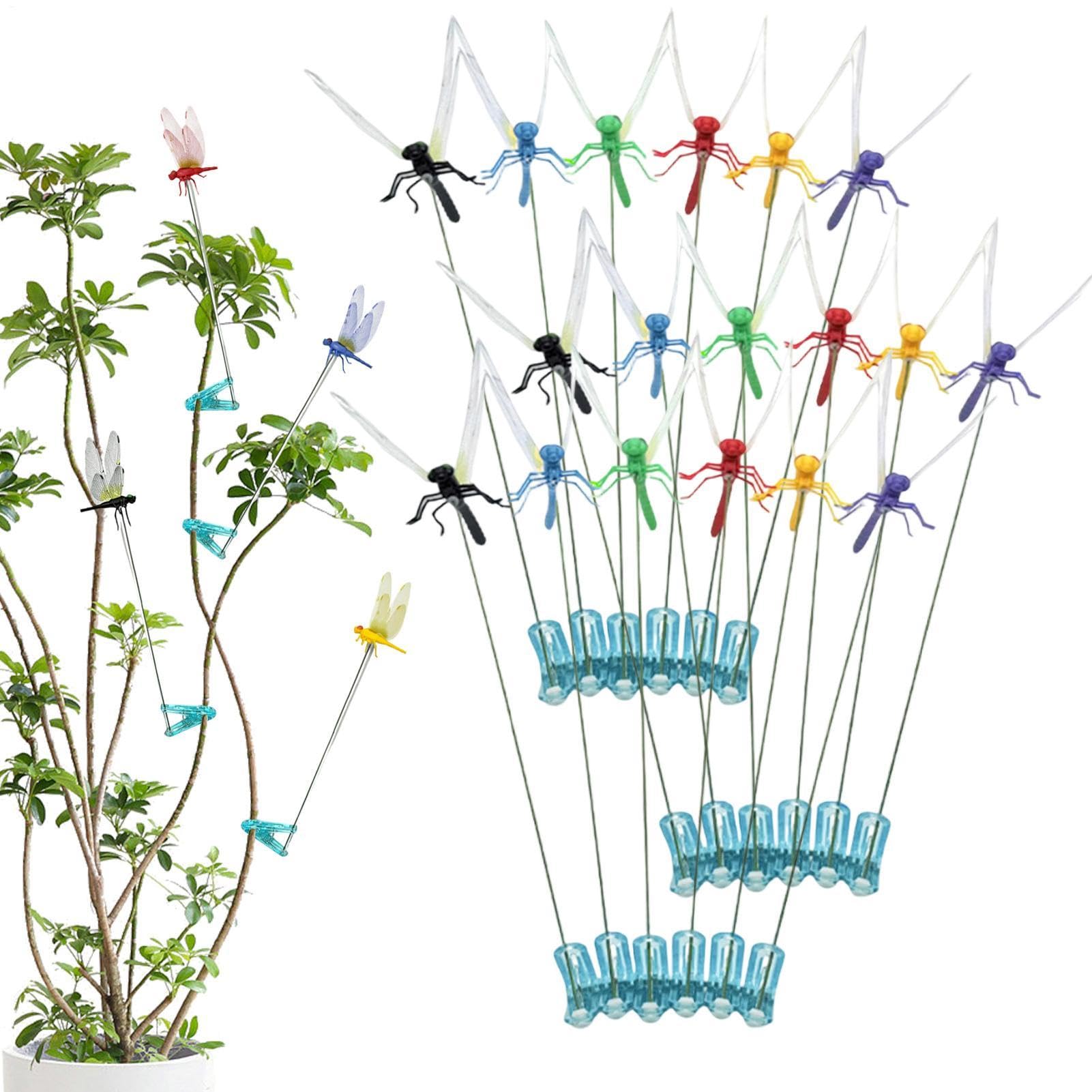 Clips de libélula de 6 colores con cebo realista e impermeable para el jardín