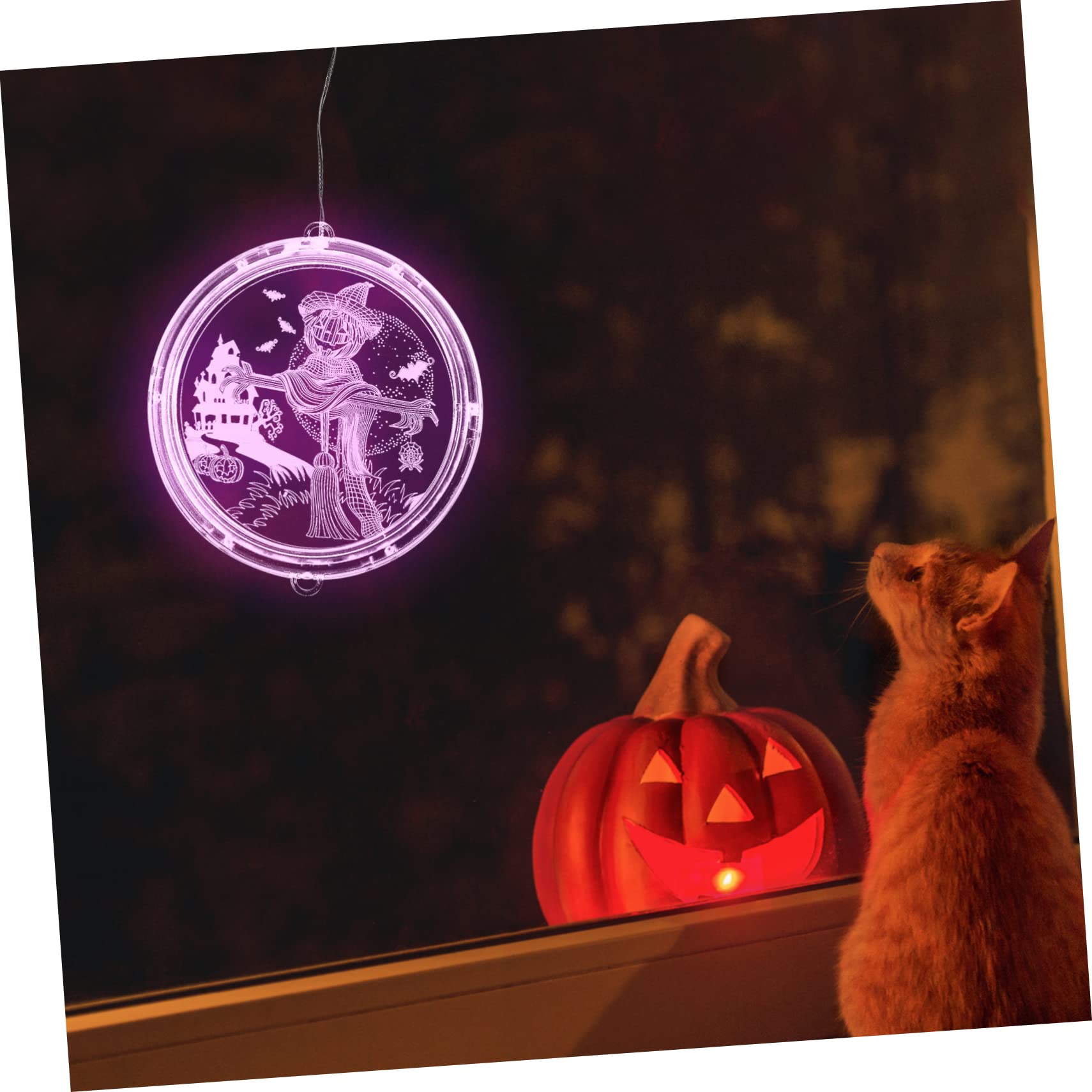 Abaodam Lot de 3 Guirlandes Lumineuses pour Fenêtre Et Porte Dhalloween Luminaire Décoratif Dintérieur pour Chambre à Coucher Idéal pour Une Fête Une Tasse
