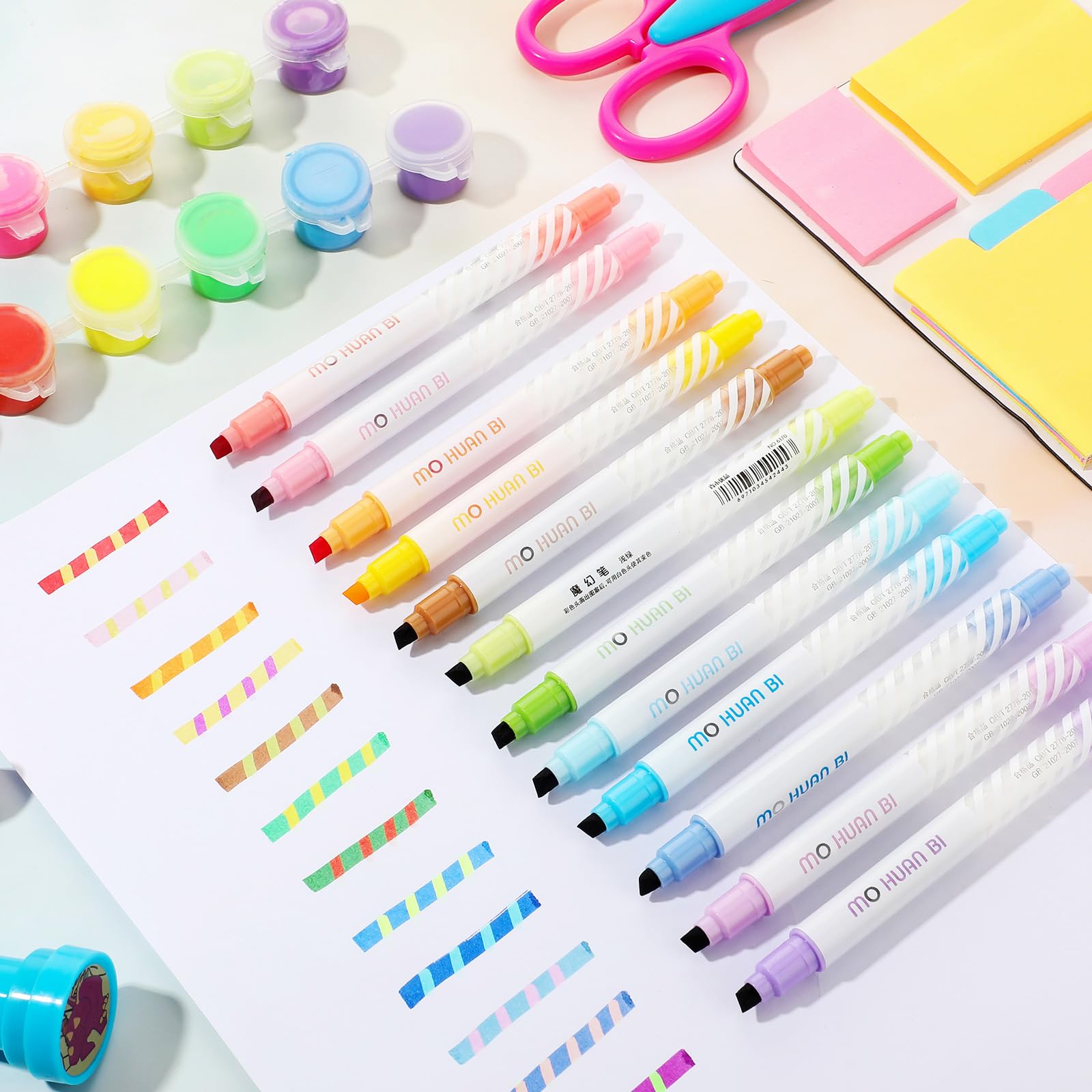 Amazon.co.jp: Epakh 12本入り 色が変わるマーカー 蛍光ペン アソート