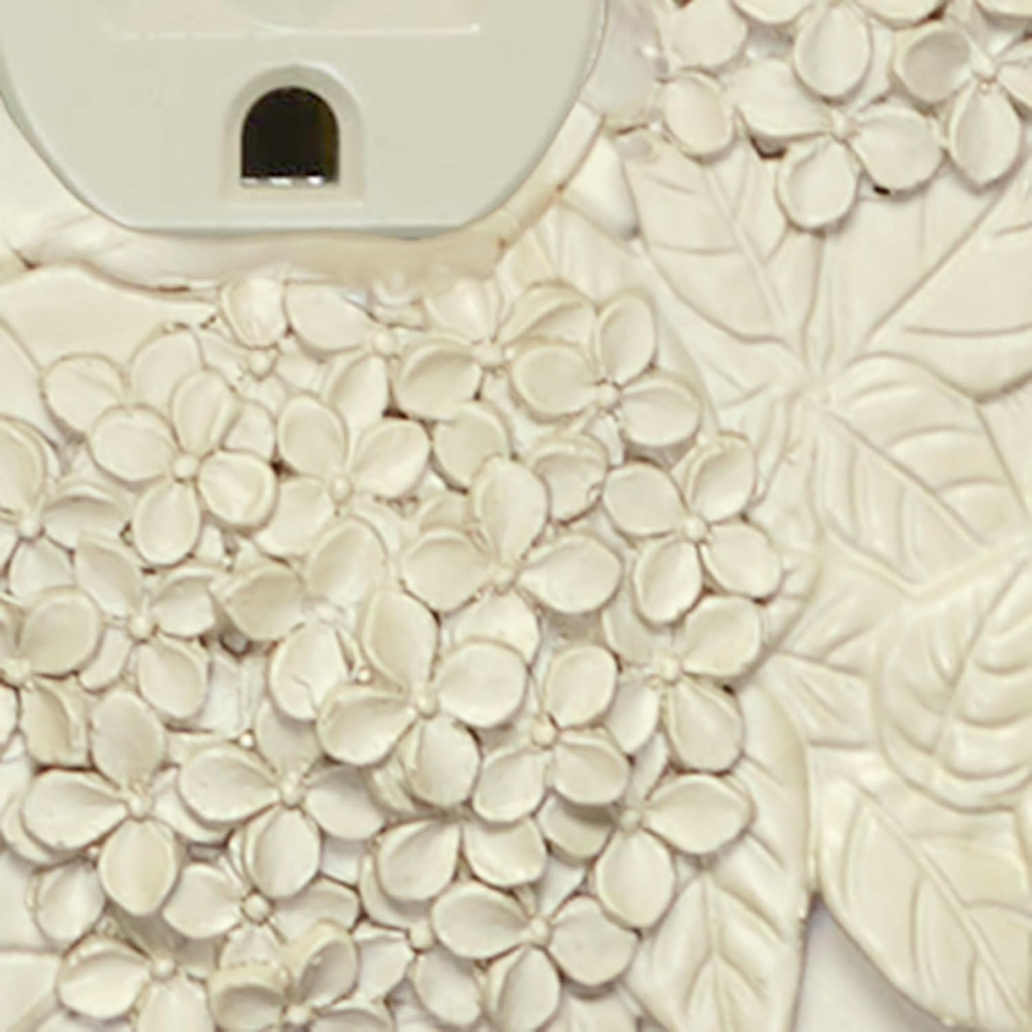 Butterfly In Bloom Lighting Switchplate | Handpainted Antique White | 1-Gang Single Outlet (2 Socket Plugs) Cover | Vintage Garden Butterflies & Hydrangea Flowers | Color-Match Hardware is Included