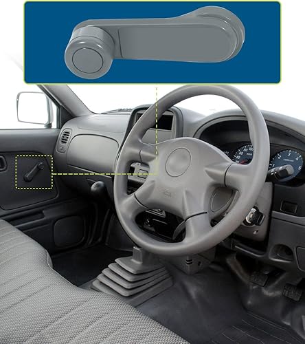 Miniatura 7 de LUJUNTEC Manivela de ventana interior - Conductor delantero trasero izquierdo del pasajero lado derecho, gris reemplazo directo para 1986 para