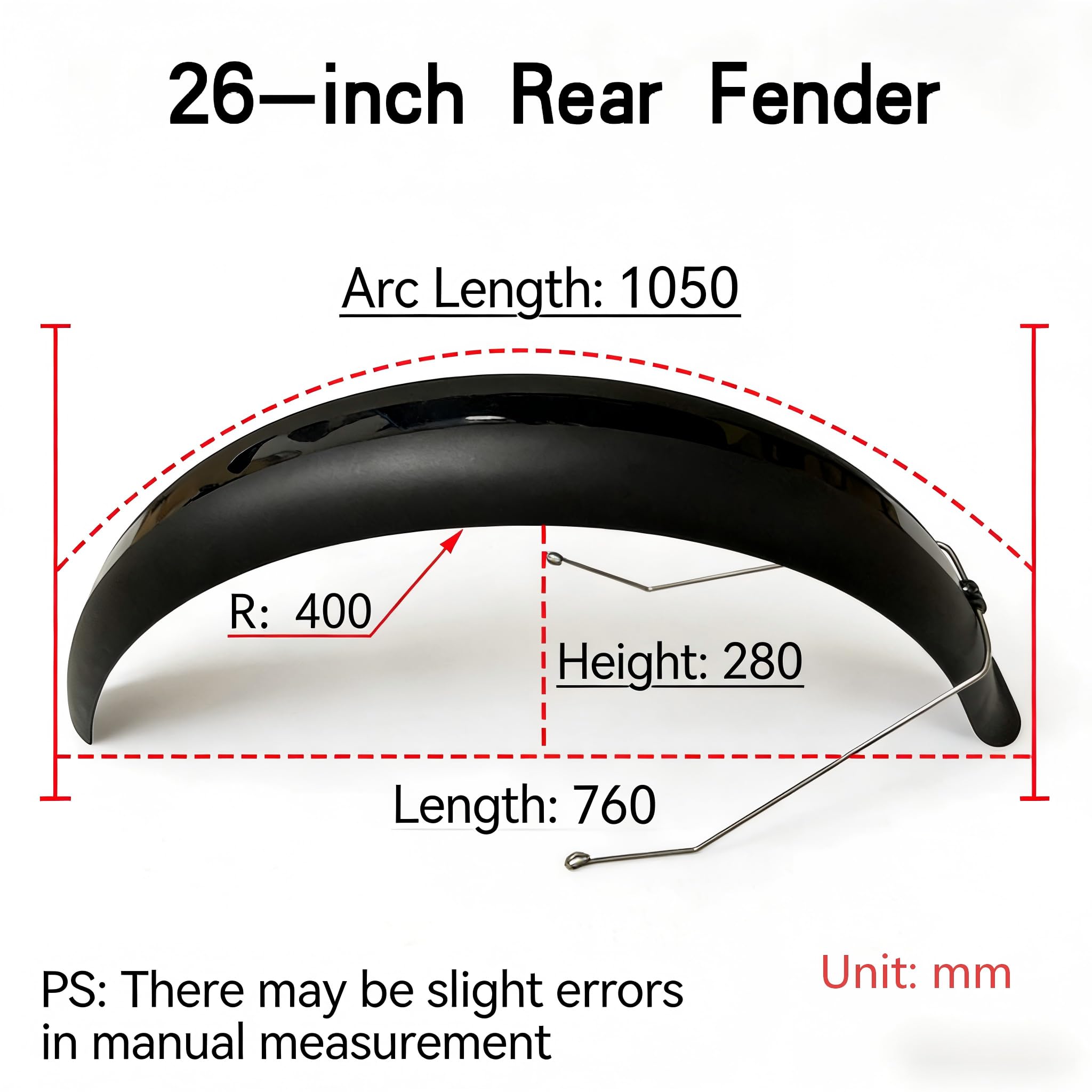 Generisch Fahrrad Schutzblech Fahrrad Schutzblech Set 26x4.0 inch Breite vordere hintere Kotflügel MTB Off-Road Fat Tire Bike Wings Full Coverage Bike Plastic