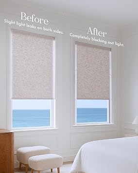 Graywind Window Light Gap Blockers for Blinds, 100% Blackout Blocking Strips U-Shaped, Aluminum Adjustable Side Tracks for Blinds and Shades, 2 Pcs White, 130-250cm
