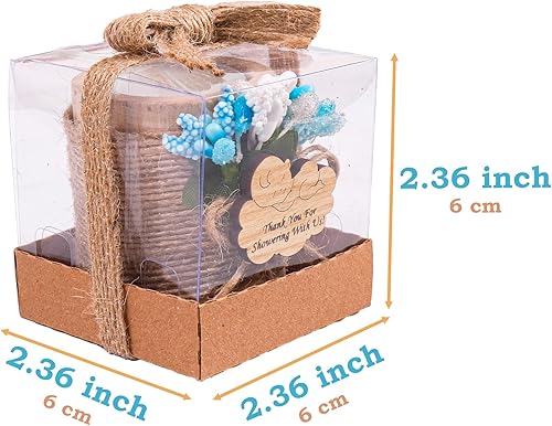 Vista 2 de HTF - Juego de 10 portavelas de madera para decoración de baby shower, regalos de revelación de género, portavelas de madera para baby shower Marrón