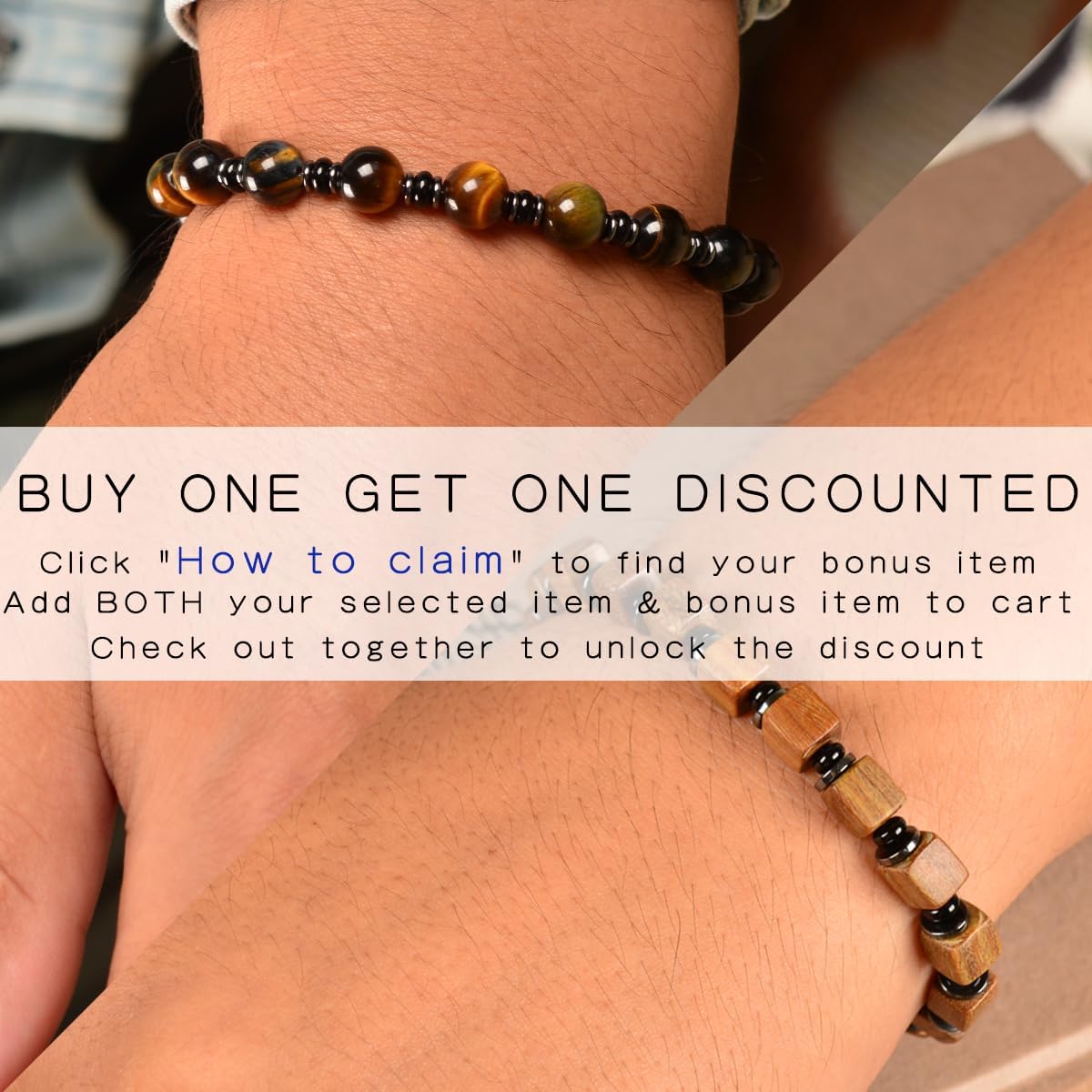 Tigers Eye Hematite and Black Agate Mens Bracelet with Thickened Stainless Steel Adjustable Chain Chakra Protection mens Jewelry Ideal for Yourself Father and Friends