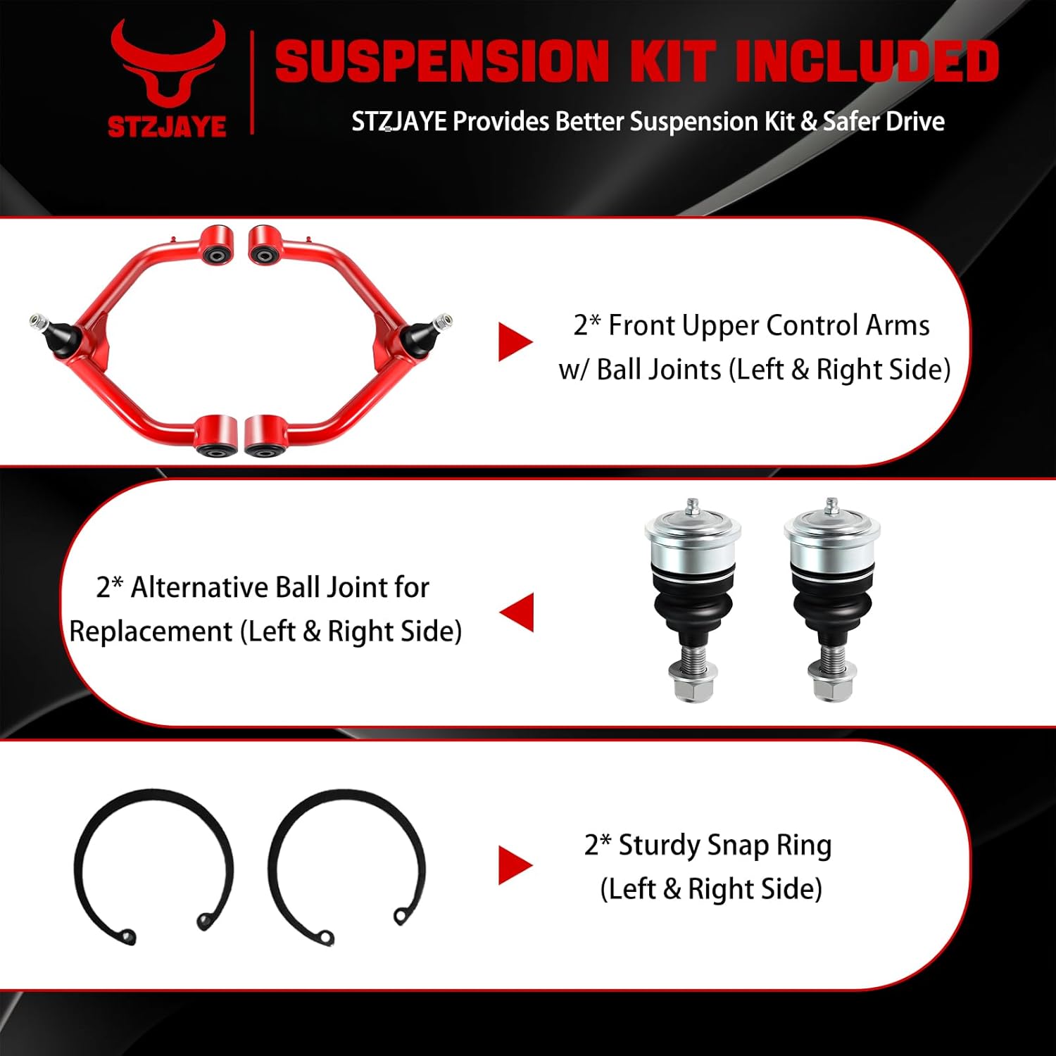 2-4inch Upper Control Arms Compatible with 2009-2024 Dodge Ram 1500 2WD/4WD, 2pcs 2-4" Lift Control Arms with 2 Ball Joints, Suspension Arms for Replaces OE Stamped Steel Arms