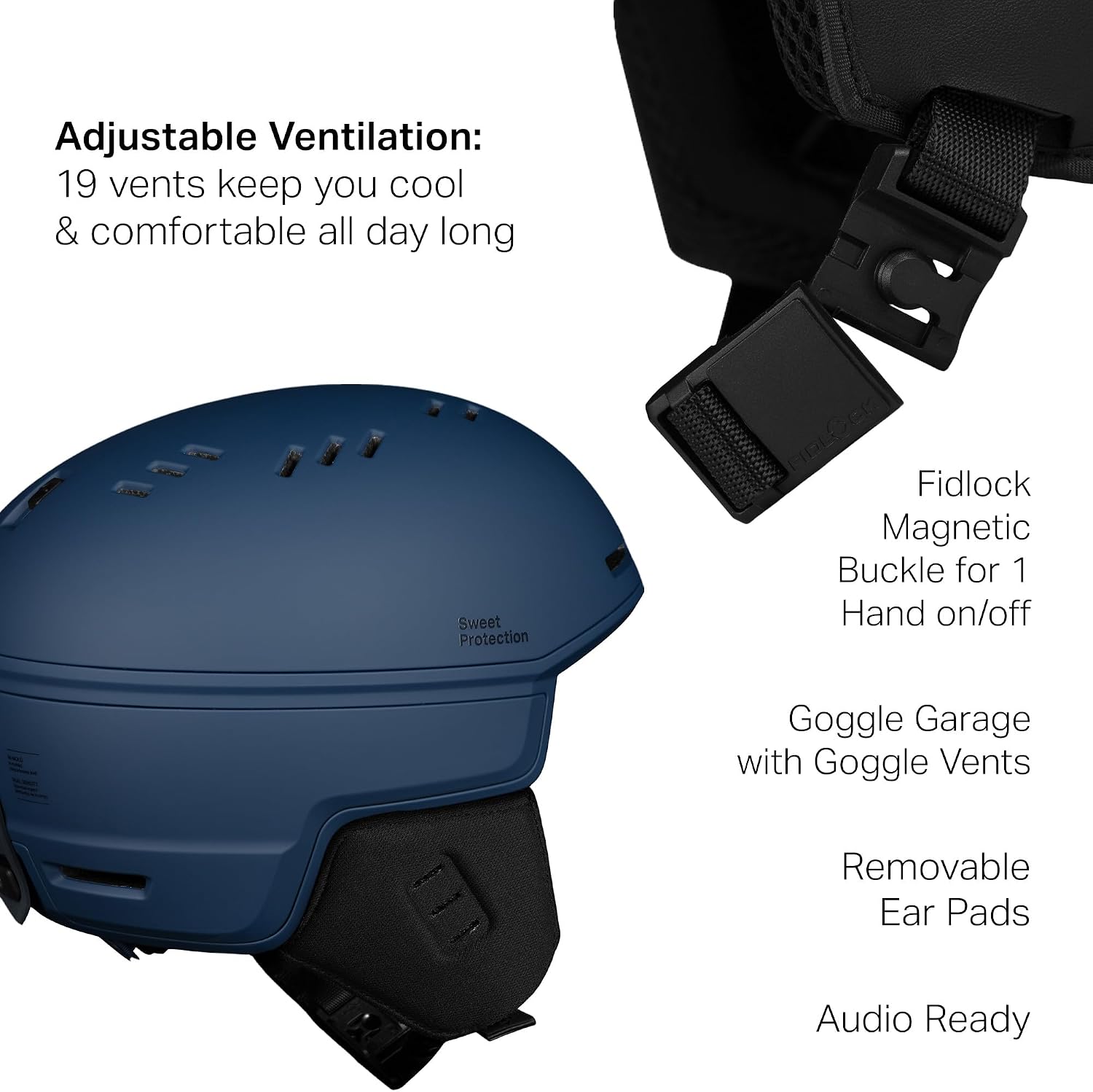 Sweet Protection Adapter MIPS Helmet – Adult Ski & Snowboard Helmet with 19 Adjustable Vents & Goggle Integration for Men & Women