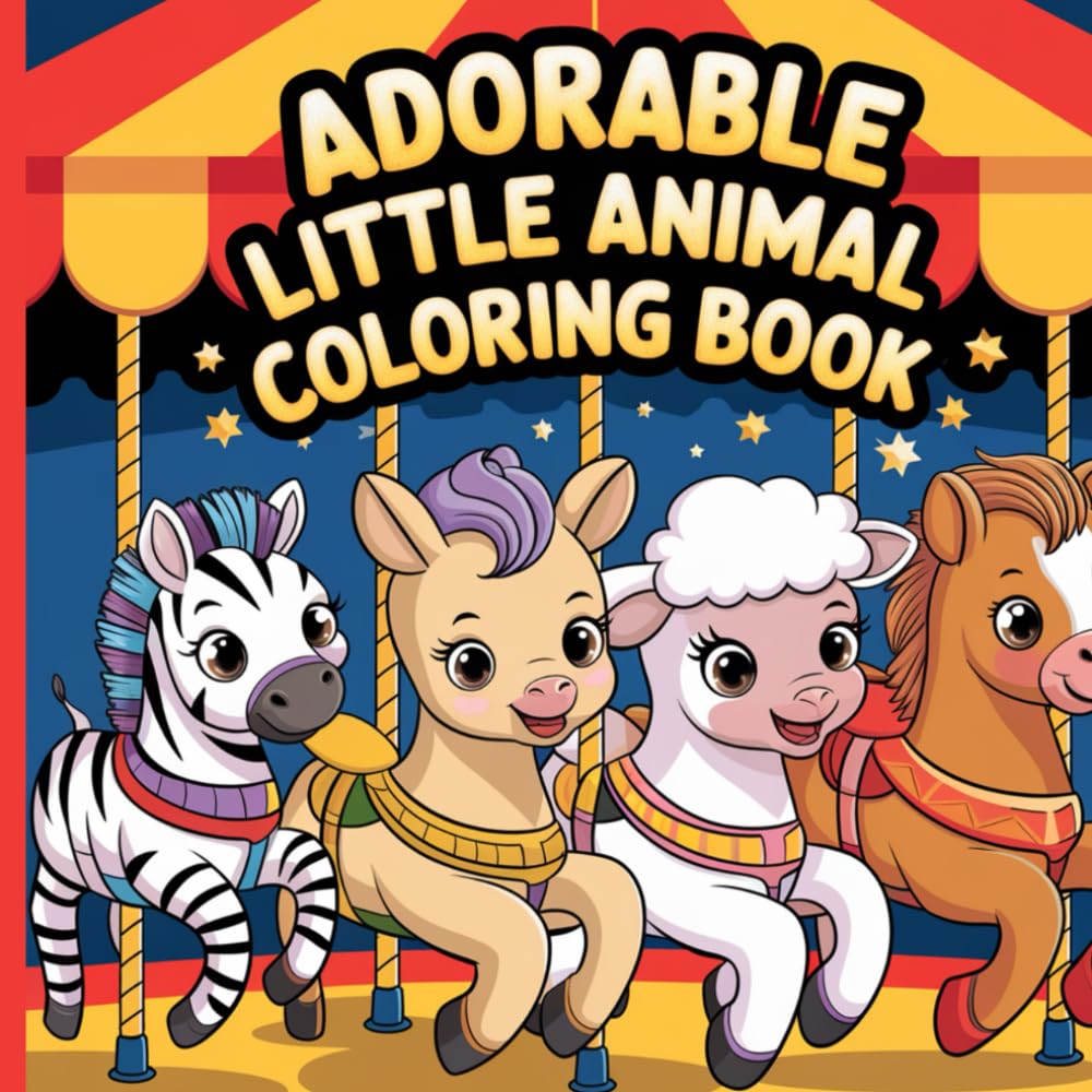 Adorable Little Animal: Bold and Easy Cute Creatures For Creative Fun And Relaxation - Big Pictures Of Sweet Pets And Tiny Wildlife Coloring Book For Kids