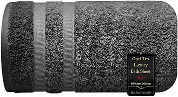 Super Jumbo Bath Sheet 100cm x 200cm-600GSM 100% Egyptian Cotton Extra Large Bath Towel Super Soft Hotel Quality Towel Quick Dry XXL Bath Sheet Big Towels & Beach Towels Charcoal Grey