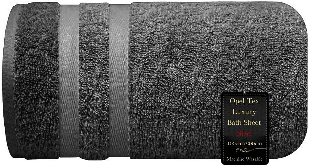 Super Jumbo Bath Sheet (100cm x 200cm-600GSM) 100% Egyptian Cotton Extra Large Bath Towel Super Soft Hotel Quality Towel Quick Dry XXL Bath Sheet Big Towels & Beach Towels (Charcoal Grey)