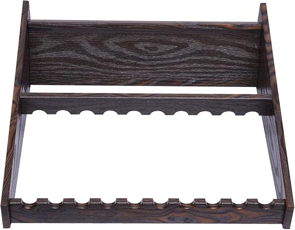 Pool Cue Holder, 8 Holes Multifunctional Wooden Pool Cue Holder Floor Mount for Chopsticks, for Gym Entertainment Center (10 Holes) - 5