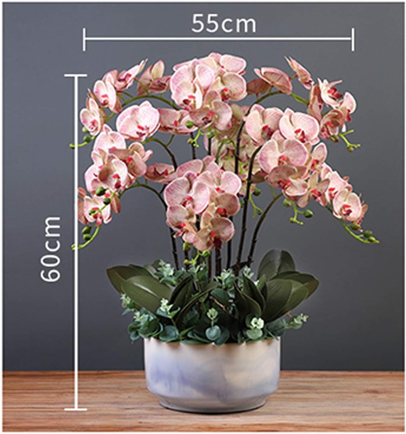 Sztuczne Orchidee W Ceramicznej Doniczce,Sztuczny Kwiat,Jedwabna Sztuczna Orchidea 60 Cm,Sztuczne Kwiaty Do Domu,Sztuczne Orchidee(B)