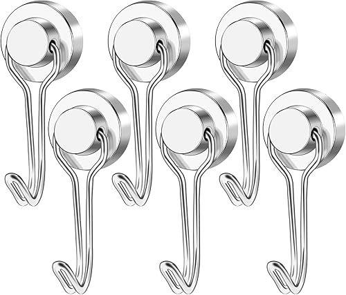 Miniatura 1 de LOVIMAG Stong - Gancho magnético, ganchos magnéticos giratorios de neodimio para refrigerador, imanes de 40 libras con ganchos para cabinas de