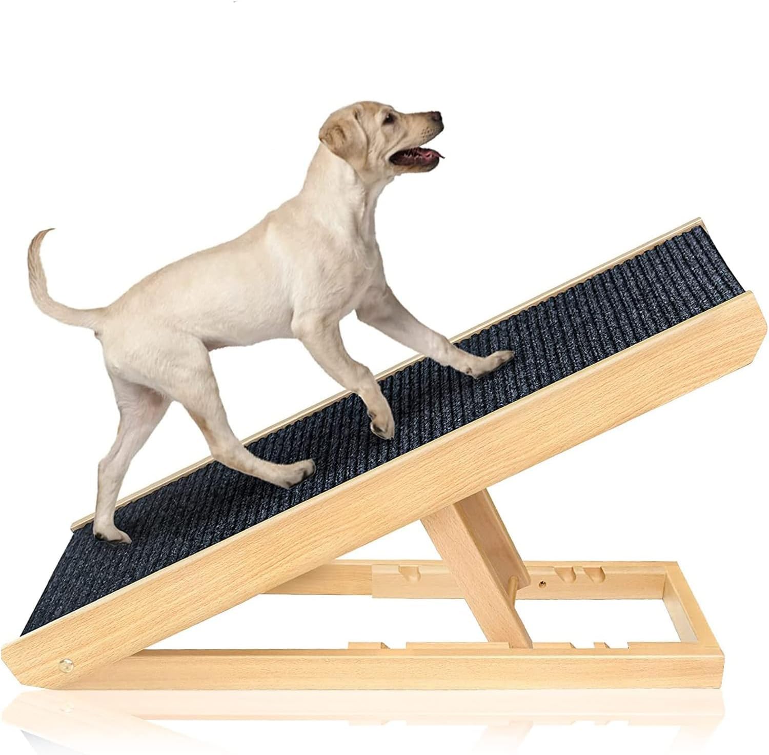 Pet Ramp, Adjustable and Foldable Dog & Cat Stairs, Portable Non-Slip Surface Pet Ladder for Indoor, Outdoor, Bed, Couch, Car (Up to 50KG)