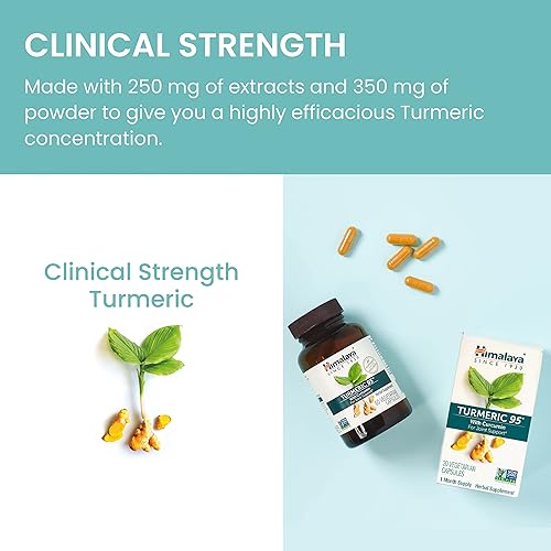 Miniatura 7 de Himalaya Cúrcuma 95 con curcumina para un apoyo saludable en las articulaciones y alivio del dolor y una flexibilidad y movilidad óptimas 600 mg 60