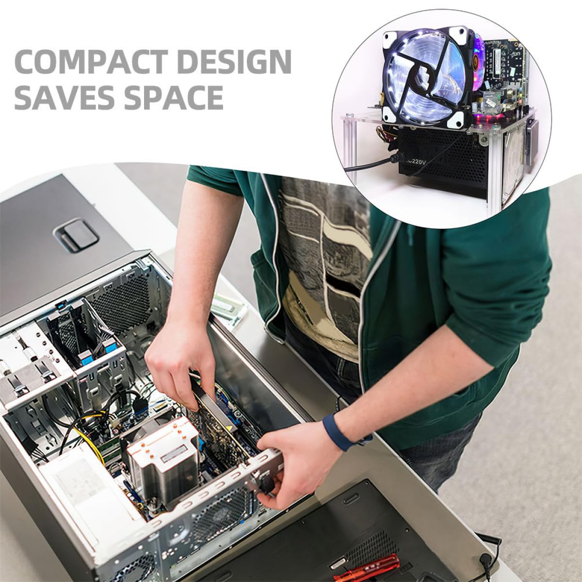 VOSAREA Staffa per Telaio Aperto PC Compatibile Matx, Custodia per Case da Banco Resistente e Stabile, Supporto Compatto per Test Componenti Hardware