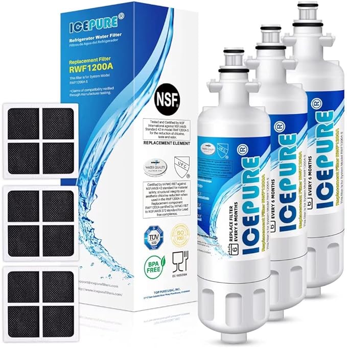 ICEPURE Refrigerator Water Filter, Compatible with LG LT700P, ADQ36006101, KENMORE 469690, 9690