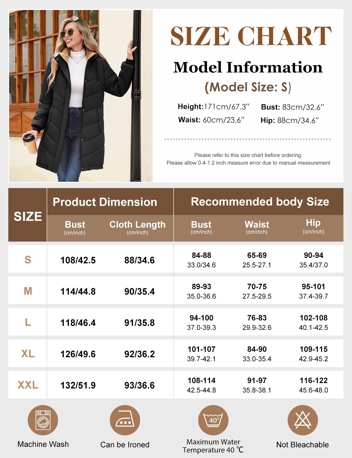 Giacca Donna Lungo Invernale Cappotto con Cappuccio Caldo Parka Autunno Invernali Giubbino Imbottito Giubbotto Elegante Casual Giacca Pile Outwear con Tasche
