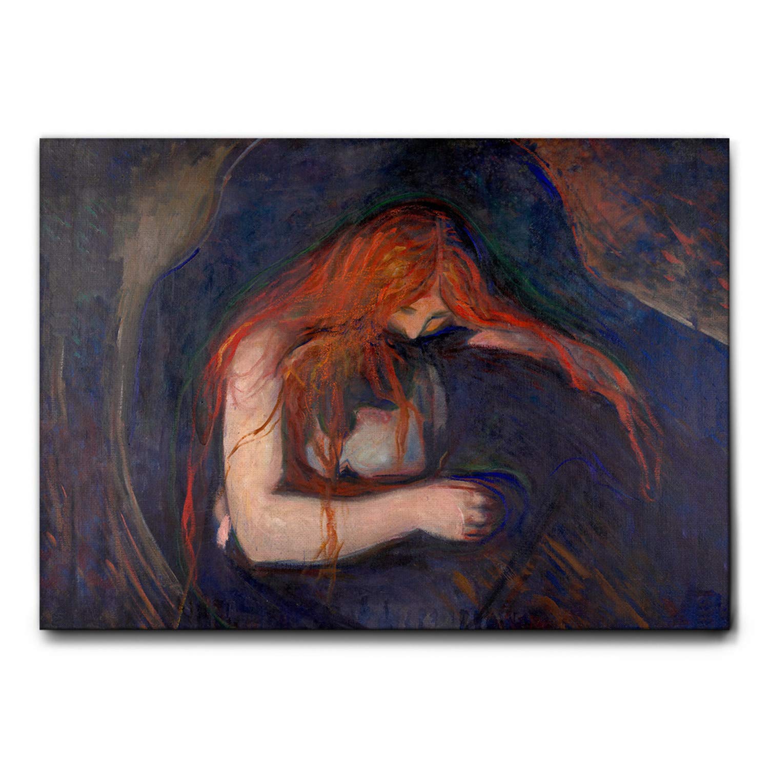 Giallobus - Quadro - Edvard Munch - Vampiro - Tela canvas - 140x100 - Pronto da appendere - Quadri moderni per la casa