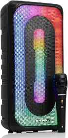 Caixa de Som Bluetooth 400w Rms Amplificada Iluminação Led RGB Som Potente Tws Com Microfone P10 Karaokê Mp3 Rádio Fm Conexão Usb Tipo C P2 Auxiliar Cartão MicroSD