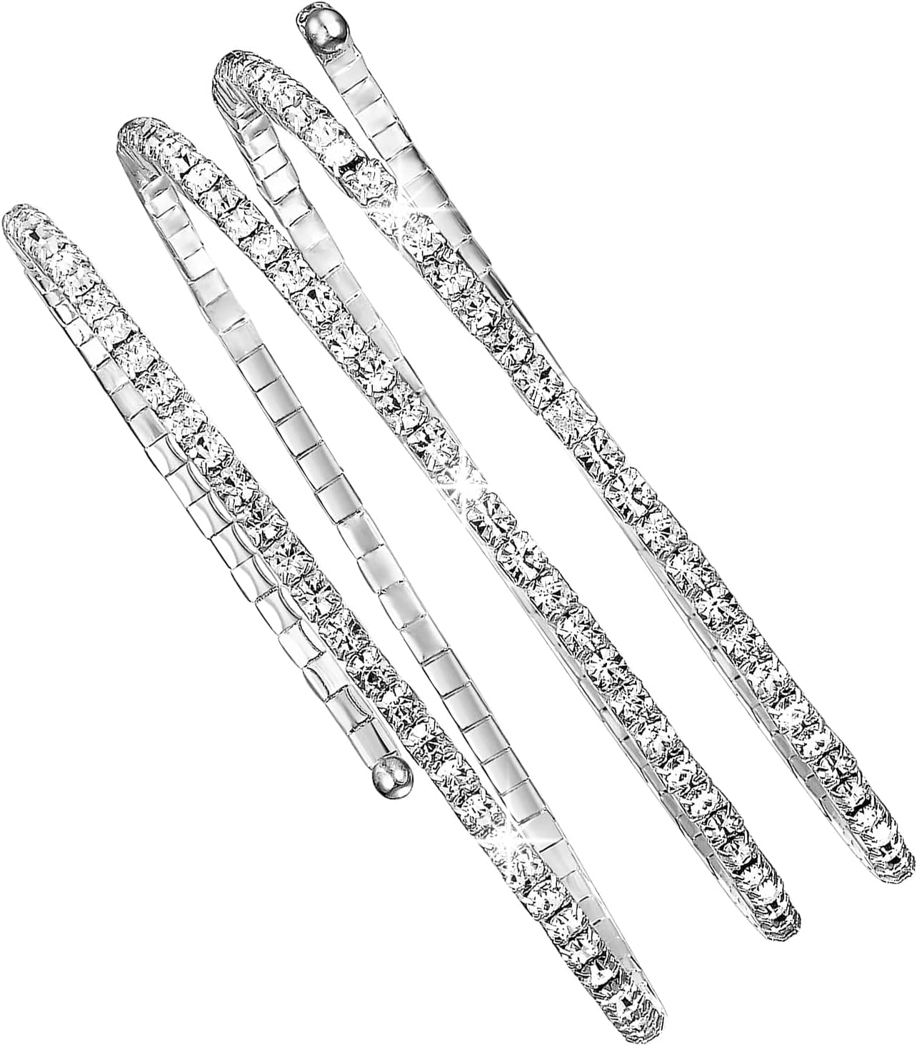 Rhinestone Arm Cuff Jewelry for Women Multilayer Arm Bracelet Upper Arm Jewelry Crystal Silver Prom Bridal Bangle for Party Bride Wedding