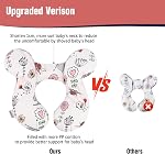 KAKIBLIN Baby Travel Pillow, Upgraded Baby Neck Pillows for Car Seat, Infant Neck Support Pillow for Head and Neck,Newborn Head Support for Car Seat, Stroller, Pushchair(Hippo)