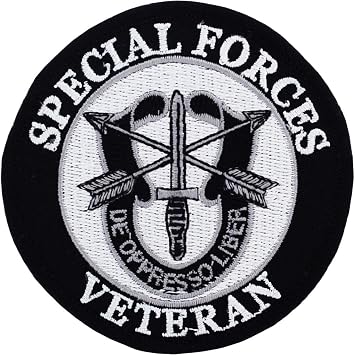 United States Army Special Forces Veteran Patch De Oppresso Liber, with Iron-On Adhesive