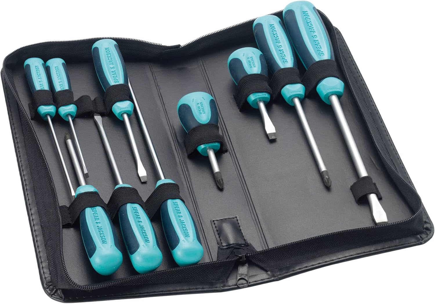 Spear & Jackson SD10SET Soft Feel Screwdriver Set, Blue, Set of 10 Piece
