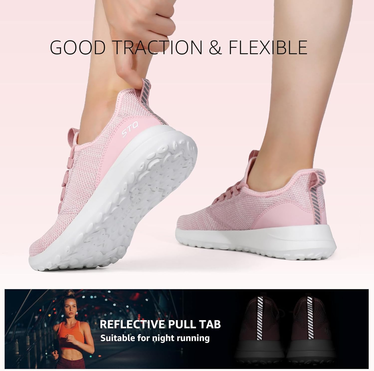 STQ Womens Slip On Sneakers Tennis Walking Orthopedic Shoes Breathable Athletic Gym Workout Cross Training Sneakers - Image 8