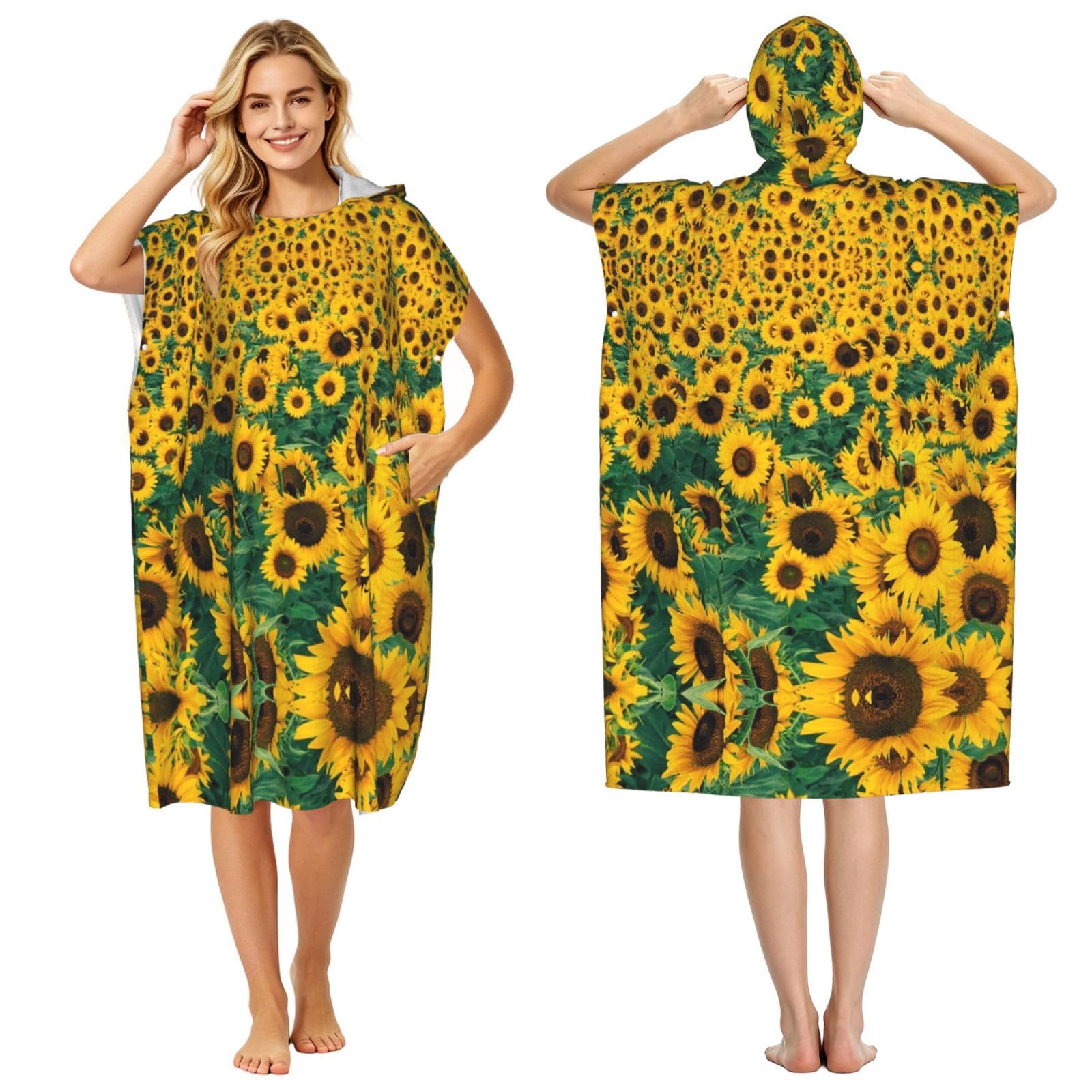 Poncho d'été léger haut de gamme en microfibre au motif floral