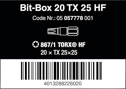 Miniatura 2 de BIT-BOX 20 TX HF, TX 25 X 25 MM, 20 PIEZAS Multi,Azul (Ice Blue),Negro,Zapfen,Amarillo,naranja