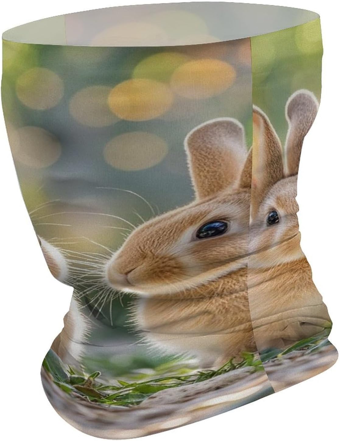 Summer Face Mask UV Protection Neck Gaiter Two Little Cute Rabbits image 3
