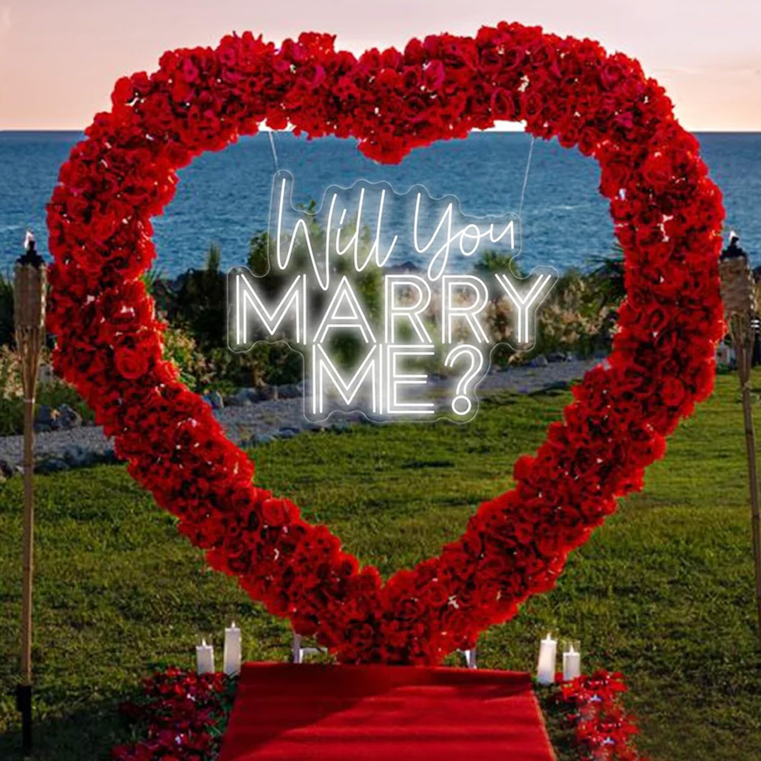 XIMAQIS Will You Marry Me? LED Neon Light Sign | 23X17.5 Inch - Warm White