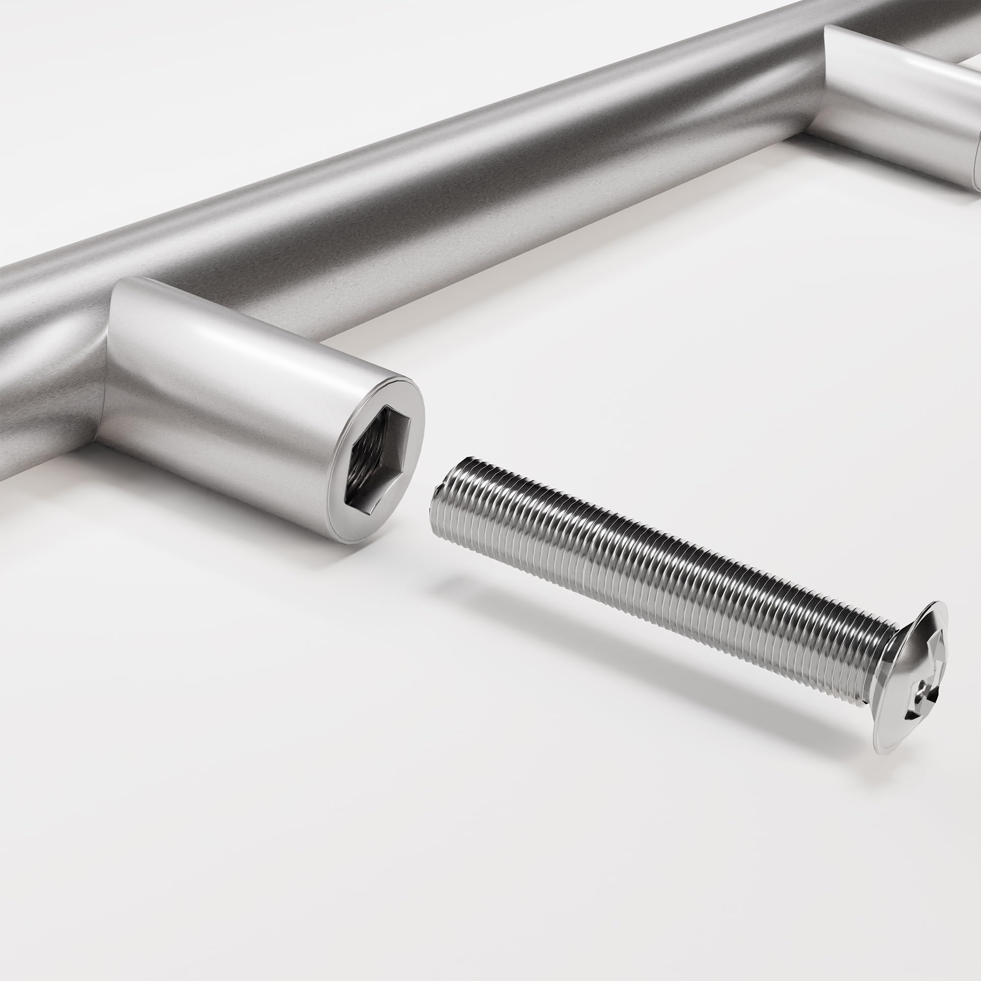Set 16 Maniglie Per Mobili In Acciaio Inox - 97 Mm, Design Moderno Ad Arco, Per Cucina, Armadi, Cassetti